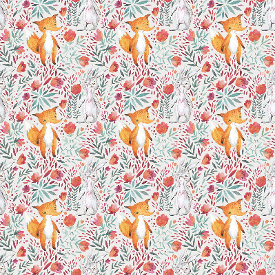 Fabric roller blind for window Animals and plants