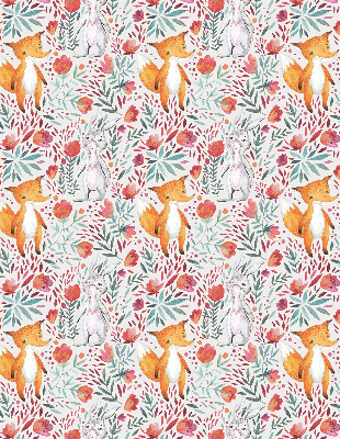Fabric roller blind for window Animals and plants