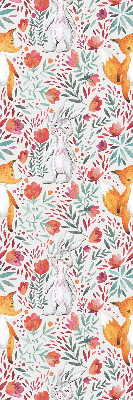Fabric roller blind for window Animals and plants