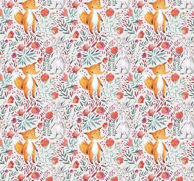 Fabric roller blind for window Animals and plants
