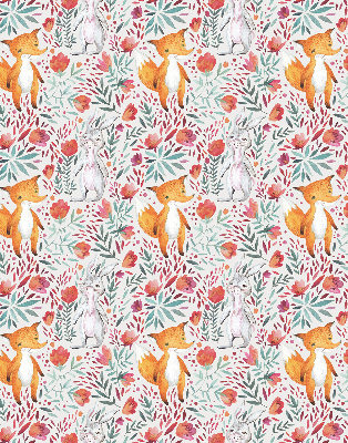 Fabric roller blind for window Animals and plants