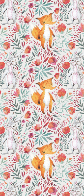 Fabric roller blind for window Animals and plants