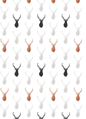 Blackout roller blind Drawn deer heads