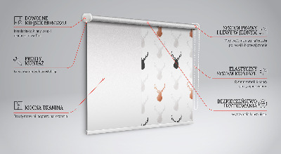 Blackout roller blind Drawn deer heads