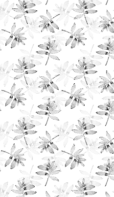 Fabric roller blind for window Gray sketched leaves