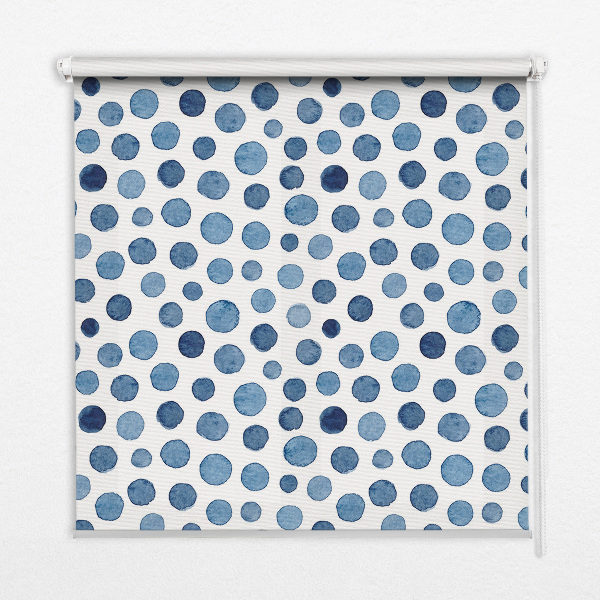 Blackout roller blind for window Blue dots