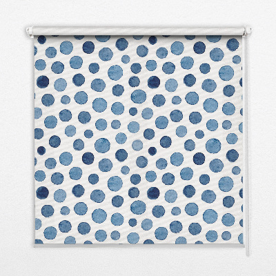 Blackout roller blind for window Blue dots