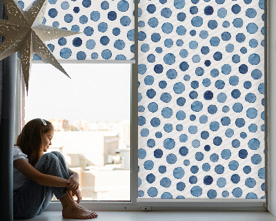 Blackout roller blind for window Blue dots