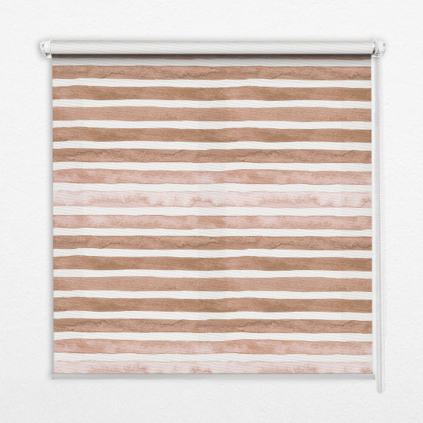 Blackout roller blind Brown painted stripes