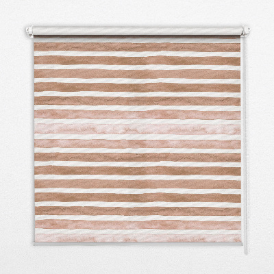 Blackout roller blind Brown painted stripes