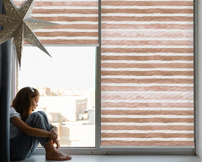 Blackout roller blind Brown painted stripes