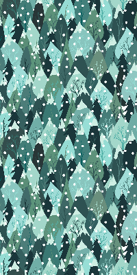 Fabric roller blind for window Forest and falling snow