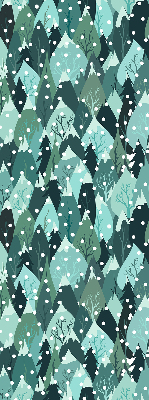 Fabric roller blind for window Forest and falling snow
