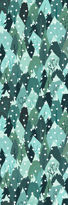 Fabric roller blind for window Forest and falling snow