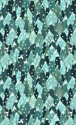 Fabric roller blind for window Forest and falling snow