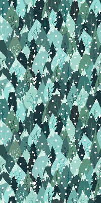 Fabric roller blind for window Forest and falling snow