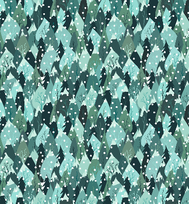 Fabric roller blind for window Forest and falling snow