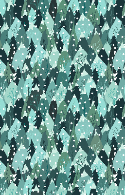 Fabric roller blind for window Forest and falling snow