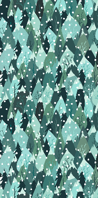 Fabric roller blind for window Forest and falling snow