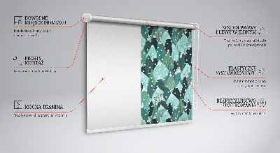 Fabric roller blind for window Forest and falling snow