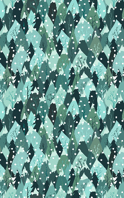 Fabric roller blind for window Forest and falling snow