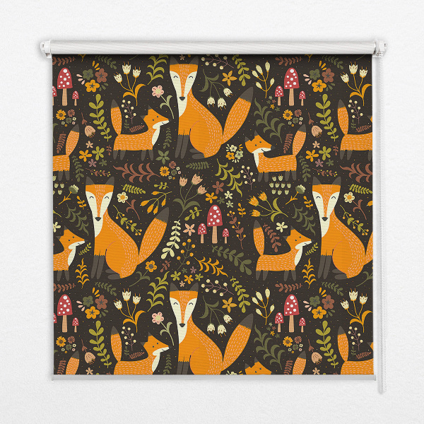 Blackout roller blind Foxes and plants
