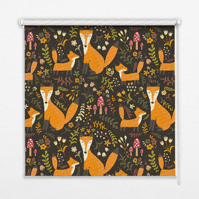Blackout roller blind Foxes and plants