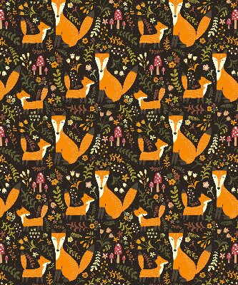Blackout roller blind Foxes and plants