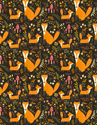 Blackout roller blind Foxes and plants