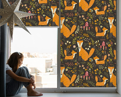 Blackout roller blind Foxes and plants