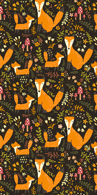Blackout roller blind Foxes and plants