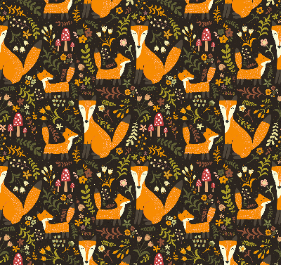 Blackout roller blind Foxes and plants