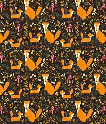Blackout roller blind Foxes and plants