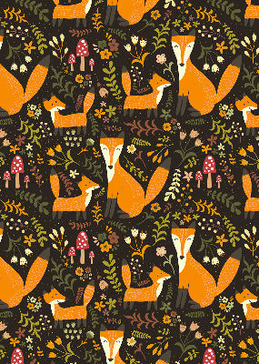 Blackout roller blind Foxes and plants