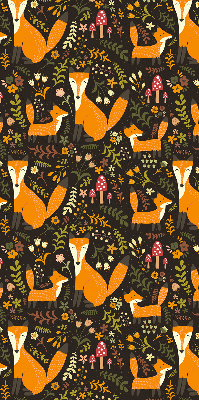 Blackout roller blind Foxes and plants