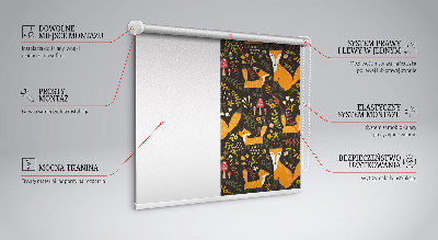 Blackout roller blind Foxes and plants
