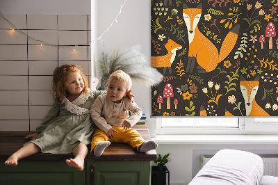 Blackout roller blind Foxes and plants