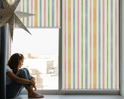 Blackout roller blind for window Colorful vertical stripes