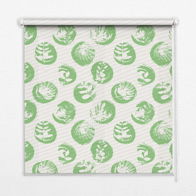 Blackout roller blind Plants reflected on green circles