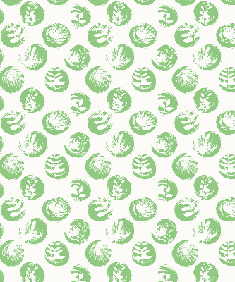 Blackout roller blind Plants reflected on green circles