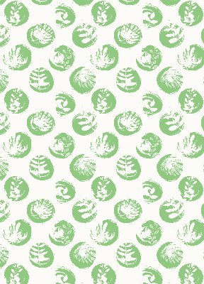 Blackout roller blind Plants reflected on green circles