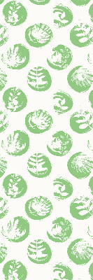 Blackout roller blind Plants reflected on green circles