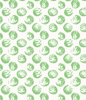 Blackout roller blind Plants reflected on green circles