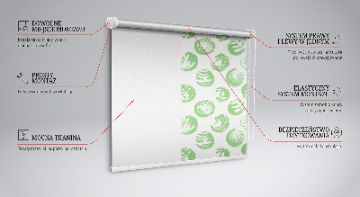 Blackout roller blind Plants reflected on green circles