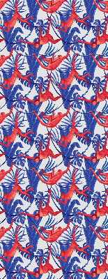 Fabric roller blind for window Red monkeys