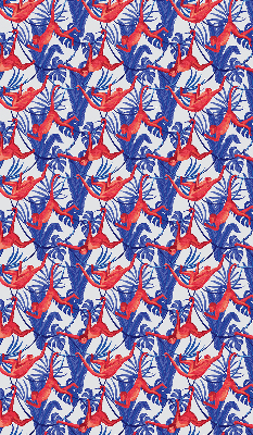 Fabric roller blind for window Red monkeys