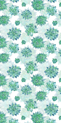 Blackout roller blind for window Green flowers