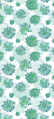 Blackout roller blind for window Green flowers
