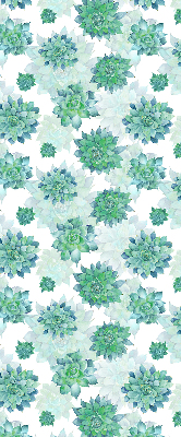 Blackout roller blind for window Green flowers
