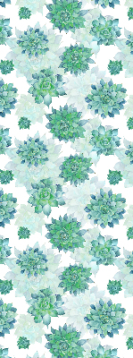 Blackout roller blind for window Green flowers